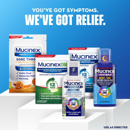 Chest Congestion, Mucinex Maximum Strength 12 Hour Release Tablets, 14ct, 1200 mg Guaifenesin with Extended Relief of Chest Congestion Caused by Excess Mucus, Thins and loosens Mucus