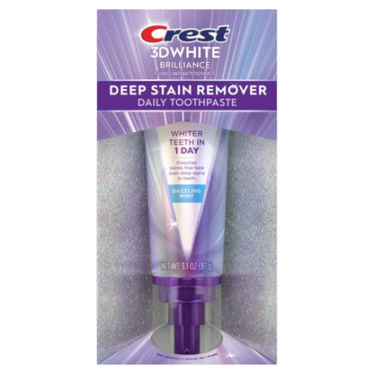 Crest 3DWhite Brilliance Deep Stain Remover Dazzling Mint Toothpaste - 3.1oz