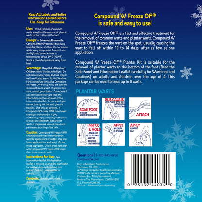 Compound W Freeze Off Plantar Wart Remover Kit, 8 Applications,1 Count (Pack of 1)