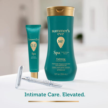 Summer's Eve Spa Daily Intimate Beauty, Luxurious Skin Serum, Post Shave Fragrance Free Women’s Hydrating Serum, 1oz Tube (Pack of 3)