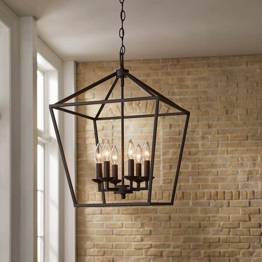 Home Decorators Collection Weyburn 6-Light Bronze Caged Chandelier
