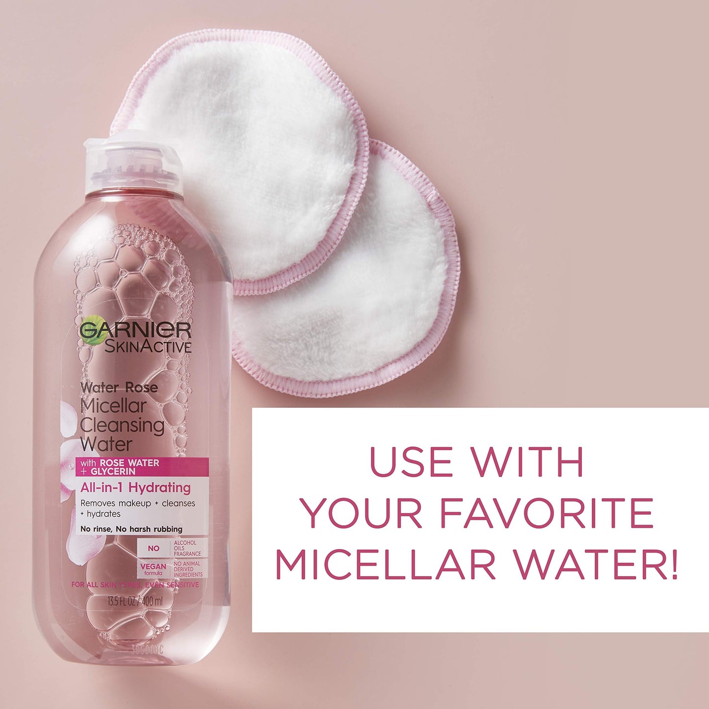 Garnier SkinActive Micellar Cleansing Eco Pads, Reusable, 3 Ultra-soft Microfiber Pads, 1 Count (Packaging May Vary)