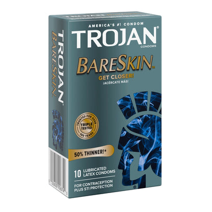 Trojan Bareskin Premium Thin Lubricated Condoms - 10 Count