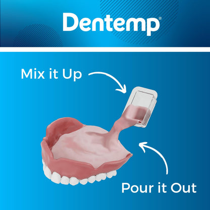 Dentemp Denture Reline Kit - Advanced Formula Reline It Denture Reliner Denture Kit to Refit and Tighten Dentures for Both Upper & Lower Denture