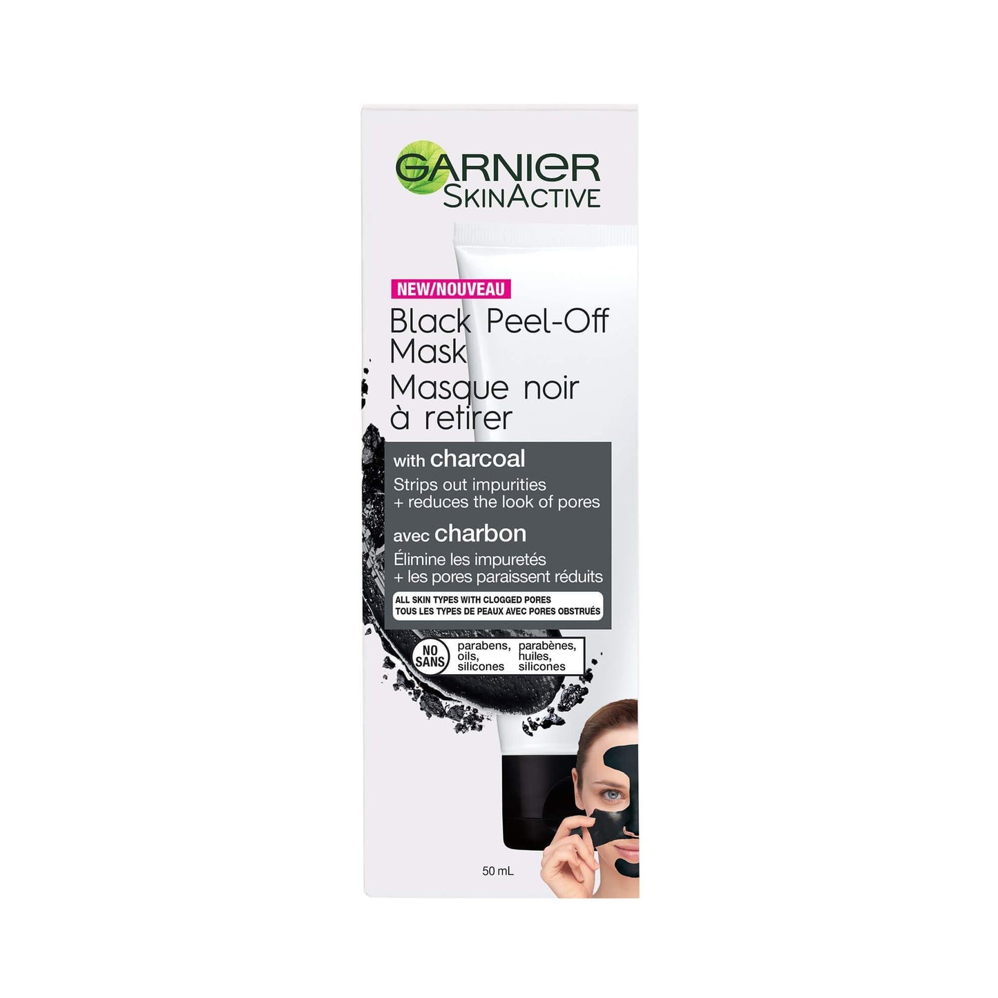 Garnier Black Peel Off Mask With Charcoal Facial Treatments 1.7 fl oz