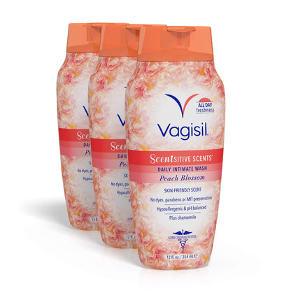 Vagisil Feminine Wash for Intimate Area Hygiene, Scentsitive Scents, pH Balanced and Gynecologist Tested