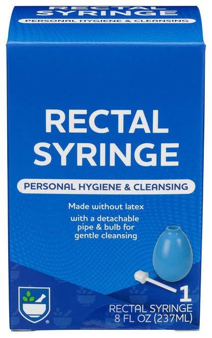 Rite Aid Rectal Enema Bulb - 1 Syringe (8 fl oz), Reusable Rectal Douche for Gentle Cleansing for Men and Women