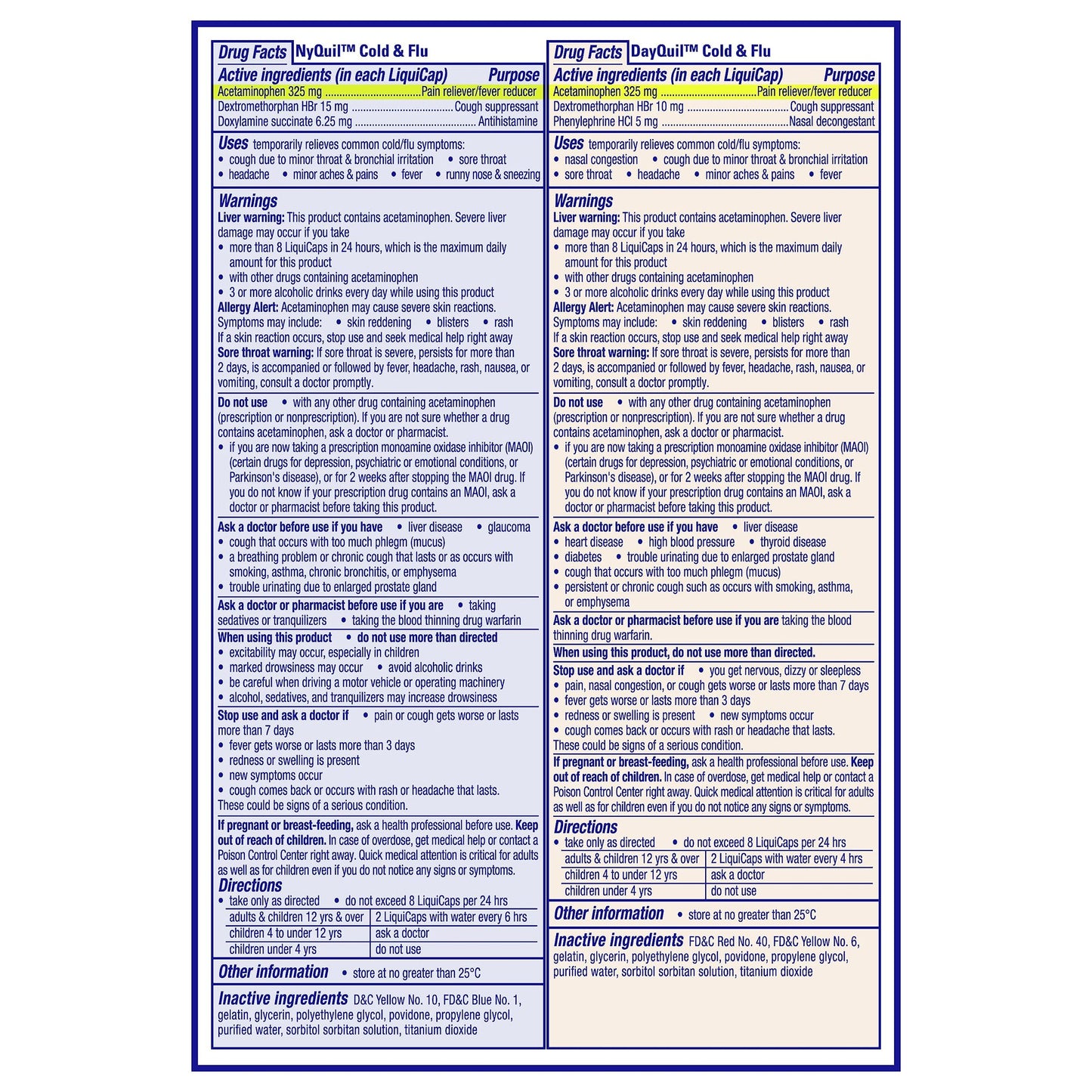 Vicks DayQuil and NyQuil Combo Pack, Cold & Flu Medicine, Powerful Multi-Symptom Daytime and Nighttime Relief for Headache, Fever, Sore Throat, Cough, 24 Count, 16 DayQuil, 8 NyQuil Liquicaps