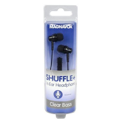 Magnavox MHP4851-BK Ear Buds with Microphone in Black | Available in Pink, Black, & White | Ear Buds Wired with Microphone | Extra Value Comfort Stereo Earbuds Wired | Durable Rubberized Cable |