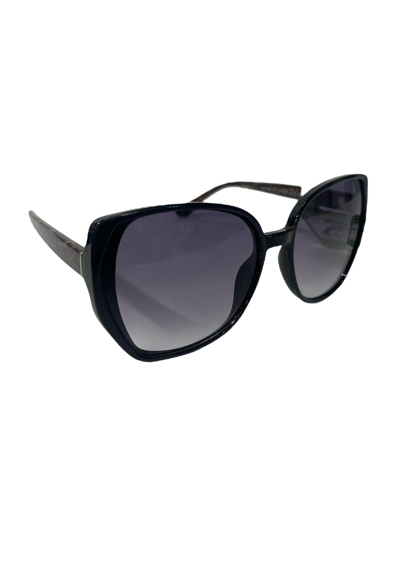 Panama Jack Leooversized black With animal print temples. Lightweight classic style