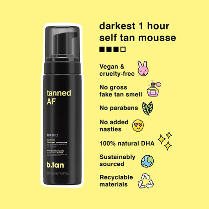 b.tan Self Tanner Singles | Fast, 1 Hour Sunless Tanner Mousse, No Fake Tan Smell, No Added Nasties, Vegan & Cruelty Free