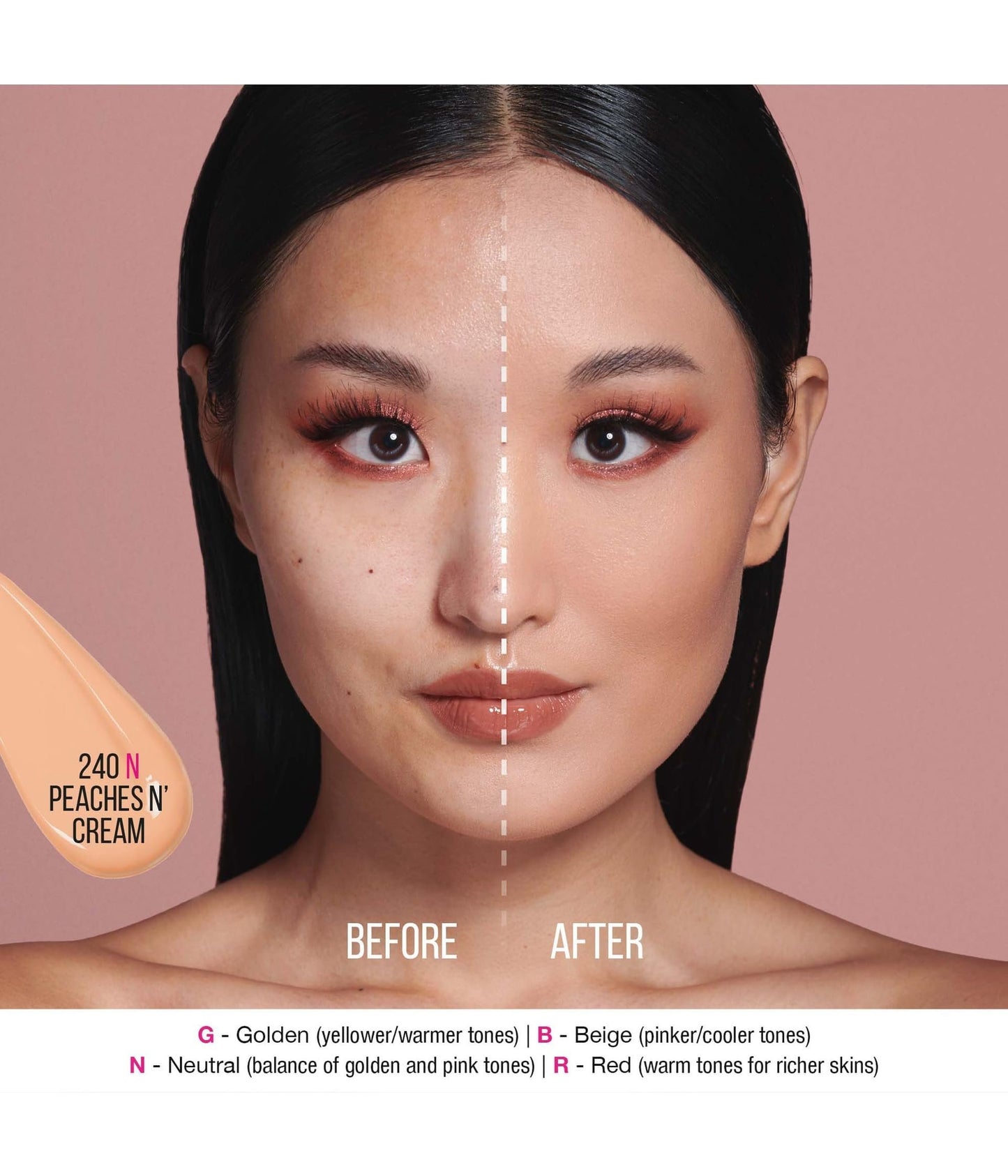 HUDA BEAUTY #FauxFilter Luminous Matte Foundation 245B Peaches N Cream